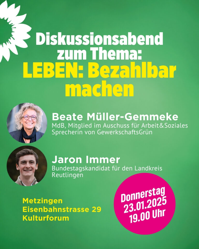 Diskussionsabend zum Thema: LEBEN: Bezahlbar machen