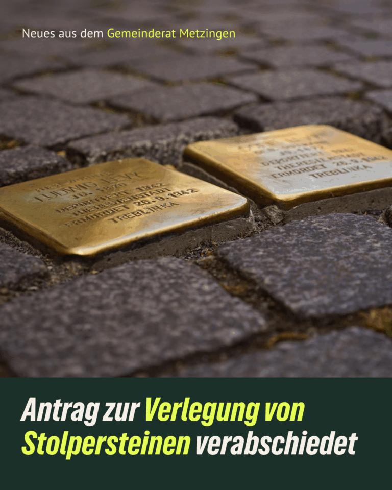 Metzingen führt Stolpersteine ein – klares Votum für eine lebendige Erinnerungskultur